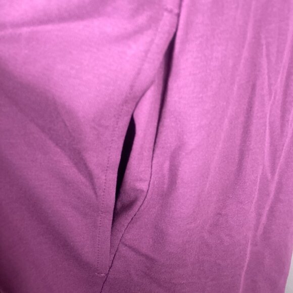 Eileen Fisher Dress Womens Large Purple Curan Bateau Jersey Shift Pockets - Picture 9 of 11